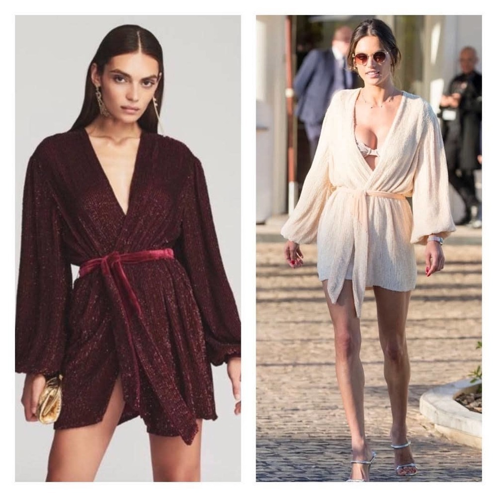 NWT Retrofete Gabrielle Robe Dress - Sequined Wrap - Taylor Swift - Handmade